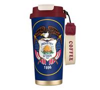 Utah Flag Print Steel Coffee Mug,Coffee Thermos Outdoor,Camping Mug with Leak-Proof Lid,Portable Cups for Keep Hot/Ice