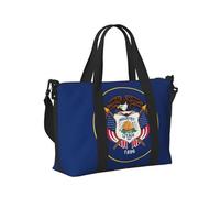 Utah Flag Print Travel Duffle Bag,Handheld Shoulder Weekender Overnight Bag for Yoga,Gym,Travel