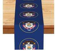 Utah Flag Printed Dining Table Runner 13x72 Inch, Non-Fading Decor for Kitchen Dresser Fireplace Mantel