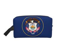 Utah Flag Printed Toiletry Storage Bag, Large Capacity Organizer Pouch for Power Bank and Cables Use