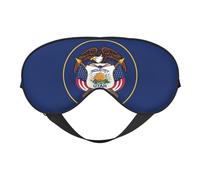 Utah Flag Printing Soft Eye Mask,Double-Sided Soft Eye Cover for Sleep,Travel,Yoga, Adjustable Strap, Blocks Light
