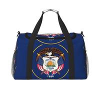 Utah Flag Travel Bag, Weekender Bags For Women Men For Outdoor Adventures, Ideal For Camping And Hiking, Black, One Size