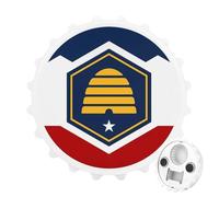 Utah Flag U.S.A. 2 in 1 Magnetic Beer Bottle Opener Fridge Magnets Easy Storage Gift for Men Women White-Style