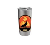 Utah Live Love Explore Howling Wolf Design Stainless Steel Insulated Tumbler