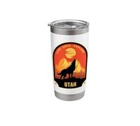 Utah Live Love Explore Howling Wolf Design Stainless Steel Insulated Tumbler
