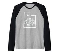 Utah Make Antelope an Island Again Great Salt Lake Raglan Baseball Tee