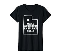 Utah Make Antelope an Island Again Great Salt Lake Value Graphic T-Shirt, Women, Black, M