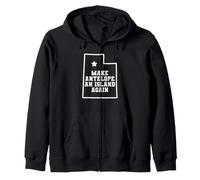 Utah Make Antelope an Island Again Great Salt Lake Zip Hoodie