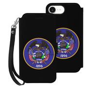 Utah State Flag Mobile Phone Front Flip Cases Compatible with iPhone 16/16 Plus/16 Pro/16 Pro Max/16 E Anti-Scratch Covers
