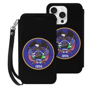 Utah State Flag Mobile Phone Front Flip Cases Compatible with iPhone 16/16 Plus/16 Pro/16 Pro Max/16 E Anti-Scratch Covers