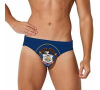 Utah State Flag Printed Swim Briefs for Men Sexy Bikini Swimwear Elastic Beach Trunks Bathing Suit