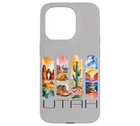 Utah, Watercolor Desert Design, Hiking, Cactus, Travel Case for iPhone 15 Pro