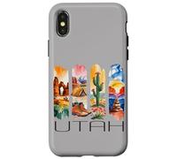 Utah, Watercolor Desert Design, Hiking, Cactus, Travel Case for iPhone X/XS