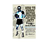 utahcr Miles Davis Jazz Trumpet Boxing Fighter Poster Canvas Poster Wall Art Decor Print Picture Paintings for Living Room Bedroom Decoration 16x24inch(40x60cm)