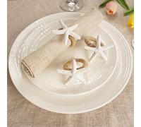 Utalek Starfish Napkin Rings Set of 12, White Sea Star Napkin Ring Holders for Crafts, Beach, Dinner Party, Wedding, Theme Party, Banquet, Nautical, Coastal Table Decor