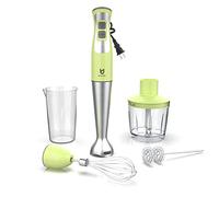 Utalent Immersion Hand Blender, 5-in-1 8-Speed Stick Blender with 500ml Food Grinder, BPA-Free, 600ml Container,Milk Frother,Egg Whisk,Puree Infant Food, Smoothies, Sauces and Soups - Green
