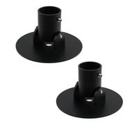 UTALIND 2 Pack Adjustable Ceiling Mount Shower Curtain Rod Sockets Holder Heavy Duty Closet Wardrobe Rod Bracket End Supports with Screws for Bedroom Bathroom Slanted Wall, Black