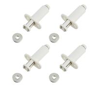 UTALIND 4 Pcs Recessed Magnetic Touch Latch, Push Open Cabinet Door Latches Pull Push Pressure Spring Touch Release Latches Hardware, White