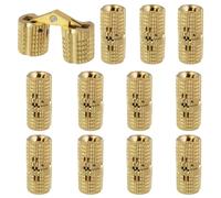 UTALIND 8mm Brass Barrel Hinge, 180 Degree Opening Angle Hidden Invisible Concealed Furniture Hinges for DIY Jewelry Box Gift Box Cabinets Hand Craft, 12Pcs
