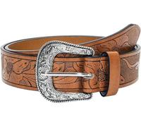 Utaly Western Belts for Women, Brown Cowgirl Belt for Men with Vintage Silver Buckle Belts, Brown, Fit for 28"-39"