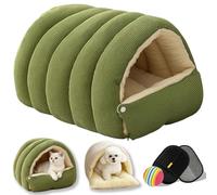 Utaseti Cutypet Winter Cave, Cozy Monster Cat Bed, Removable and Washable Cozy Winter Bed for Cats, Safe and Spacious Plush Pet Cave Suitable for Cats and Dogs of Different Sizes (Green, Large)
