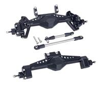 UTB18 CNC Aluminum Portal Axle Set - Complete Front & Rear Upgrade for Axial UTB18 Capra 1/18 RC Crawler, Total Weight 335g (Black)