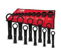 UTC Slogging Ring Spanner Set 10pc 24 27 30 32 34 36 38 41 46 50mm Heavy Duty Hammer Strike Wrench High Torque Industrial Construction Professional Workshop Use 820017-UTC