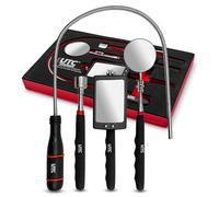 UTC Telescopic Mirror Magnetic Pick Up Tool Set LED Light Flexible Shaft 180 870mm Reach Inspection Retrieval Tool Garage Workshop Automotive Professional Use 810076-UTC
