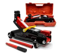 UTC Trolley Jack 2 Ton Hydraulic Floor Jack 130 330mm Lift Range Compact Low Profile Twin Castor Wheels Vehicle Lifting Tool Garage Tyre Service Professional Workshop Use 810054-UTC