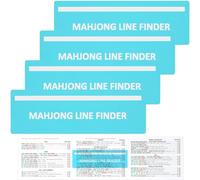 UTCGLAS 4Pcs Mahjong Line Finder, Mahjong Line Reader Guide, Mah Jongg Card for Strategy Tool for Beginners, for Travel, Parties, Competitions, Game Nights, Blue