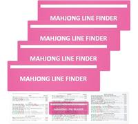 UTCGLAS 4Pcs Mahjong Line Finder, Mahjong Line Reader Guide, Mah Jongg Card for Strategy Tool for Beginners, for Travel, Parties, Competitions, Game Nights, Pink