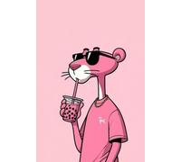 ute Bubble Tea Lover Notebook with Minimalist Pastel Pink Cover, Trendy Kawaii Animal Character, Lined Pages for Writing, School Notes, Diary & Everyday Thoughts