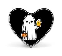 Сute Ghost Halloween Diet Trendy 1″ Metal Badge Heart Form Brooch Pin Tie Decor Clothes Hat Bag Accessory