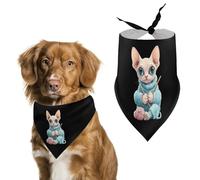 Сute Sphinx Cat Knitting A Sweater Printed Dog Bandanas Adjustable Trendy Triangle Pet Scarffor Small Medium Large