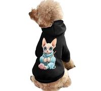 Сute Sphinx Cat Knitting A Sweater Printed Dog Hoodie Breathable Soft Cat Sweatshirt for Small Medium Large L