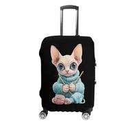Сute Sphinx Cat Knitting A Sweater Trendy Suitcase Covers Unisex Luggage Cover Protector Fit 19 to 32 Inch Travel Lover L