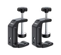 UTEBIT 2 Pcs 60mm C Clamps 1/4" and 3/8" Thread Hole Heavy Duty | Adjustable Metal Screw Clamps Aluminum Alloy C-Type Clamp for Desktop Camera Mount Table Clips