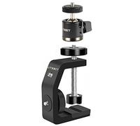 UTEBIT C Clamp Camera Mount, 360° Swivel Mini Ball Head, Aluminum Alloy Desk Clamp, Max Load 1.5kg/3.3lbs, for DSLR, Webcam, Monitor, Flash Light, Table, Shelf