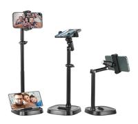 UTEBIT Phone Stand for Desk, Adjustable Phone Holder, Multi-Angle Phone Stand, Retractable Cell Phone Stand Compatible with iPhone 17 16 15 14 13 Pro Max/Galaxy/Huawei/Xiaomi