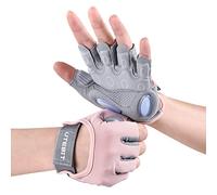 UTEBIT Weight Lifting Gloves Women, Gym Gloves with Wrist Support,M Pink,Breathable Anti-slip Hand Back Hollow Design for Training, Exercise, Fitness