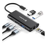 UtechSmart 6-in-1 USB C Hub: 4K HDMI, 100W PD, 3x USB 3.0, Compatible with Mac, Chromebook & More (Black)