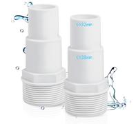 UTEFIF 2 x pool hose connectors, hose nozzle pool set, diameter 32 / 38 mm to 1.5 inch hose nozzle, pool adapter, white