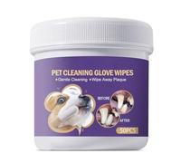 UTEFIF Pack of 50 Dental Care Finger Pads, Dog Teeth Cleaning Wipes