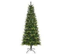 Uten 5ft Slim Christmas Tree, with Realistic PE Leaves Artificial Pencil Xmas Tree Indoor Home Decoration, 350 Natural Looking PVC & PE Tips, Hinged Branches, Metal Stand, 2 Styles Branches, Reusable