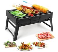 Uten Barbecue Grill Portable, Charcoal Barbecues, Stainless Steel BBQ, Desk Tabletop Outdoor Barbecue Grill, Charcoal BBQ Pit Grill for Picnic Garden Camping Travel (20.47''x11.61''x8.74'')
