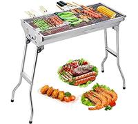 Uten Barbecue Grill, Stainless Steel BBQ, Large Folding Portable BBQ Grill, Charcoal Grill for Outdoor Cooking Camping Hiking Picnics