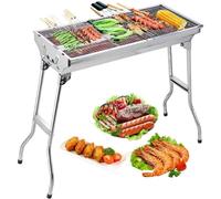 Uten Barbecue Grill, Stainless Steel BBQ, Large Folding Portable BBQ Grill, Charcoal Grill for Outdoor Cooking Camping Hiking Picnics
