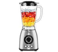 Uten Blender 2L Glass Jug, 3 Automatic Programs Ice Crush, Smoothie, Pulse, 18 Speed Levels, Kitchen Table Blender, 6 Blades, Stainless Steel Housing, Milkshakes Fruit Juices, Grindable Coffee