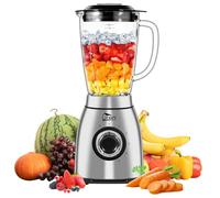 Uten Blender 2L Glass Jug, Smoothie & Food Blender, 5 Speeds, Pulse Function, Kitchen Table Blender with 6 Blades, Stainless Steel Housing, Make Milkshakes, Fruit Juices, Grindable Coffee, 1800W