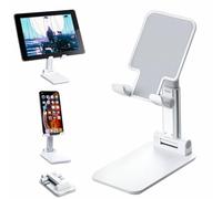 Uten Cell Phone Stand, Foldable Adjustable Cell Phone Tablet Holder, Phone Holder Compatible with All Mobile Phone, iPhone, iPad, Tablet 4-10'' Desk Accessories
